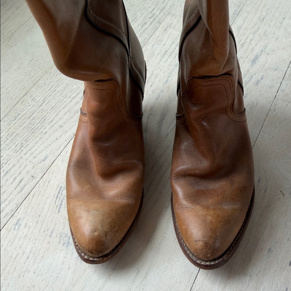 Frye Tan Leather Heeled Boots - Picture 3 of 11